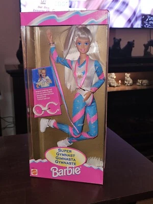 Muñeca Barbie SUPER GIMNASTA 1995 de colección cabello rubio #15821 caja multilingüe NRFB Foto 1 de 4