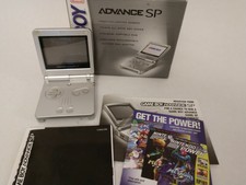 Nintendo Game Boy Advance SP AGS-USA Platinum System Not so Complete In Box 