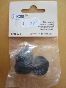 Artesanía, artículos de artesanía, narices de animales, plástico, 20 mm, 4 piezas - Imagen 1 de 1