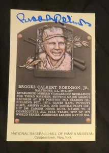 BROOKS ROBINSON BALTIMORE ORIOLES HOF signed plaque postcard autograph not PSA  - Picture 1 of 2
