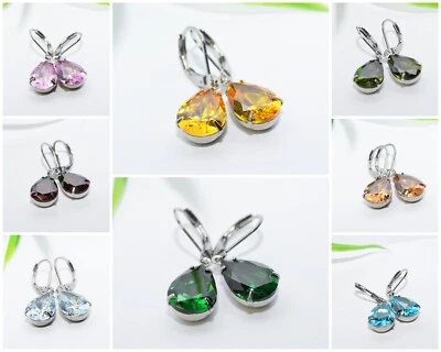 Auswahl +++ KRISTALL Zirconia Tropfen Brisur Ohrhänger Ohrringe silber Zirkonia - Bild 1 von 4