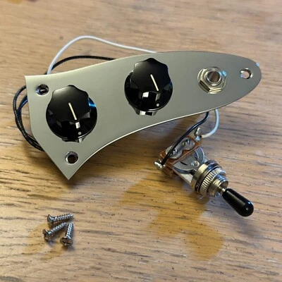 Fender Player II Mustang PJ Bass Control Plate Pots Knobs Switch Jack Offset - Image 1 of 3