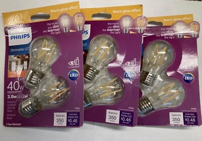 6 Pack - Philips Dimmable Fan Bulb A15 LED Bulb Soft White 40 Watt Equivalent - Image 1 of 3