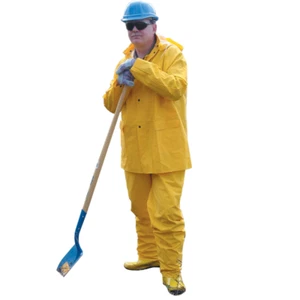 Liberty Glove & Safety Poly Rainsuit With Bib Overalls And Jacket With Hood - Picture 1 of 3