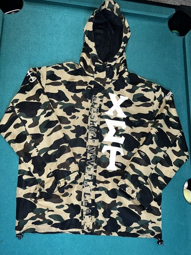 A BATHING APE (BAPE) BAPE OG Rara giacca termica gialla mimetica una scimmia da bagno taglia L vintage