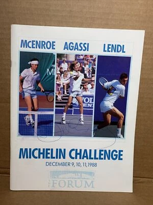 Pete Sampras John McENROE 1988 AUTÓGRAFO Firma AUTO MICHELIN CHALLENGE USTA Foto 1 de 4