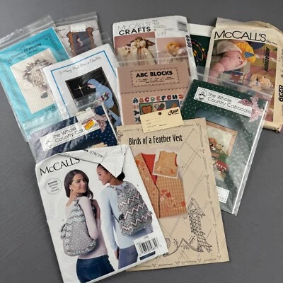 Vintage Lot of Mixed Sewing Patterns for Crafts Stuff Animals Patchwork - Image 1 of 3