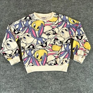Looney Tunes Sweatshirt Youth 134 (Med 8 - 10) All Over Print Long Sleeve M 8-10 - Picture 1 of 14