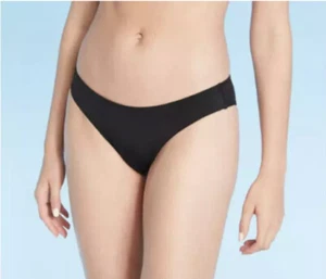 Women's High Leg Cheeky Bikini Swimsuit Bottom – Shade & Shore - Black Sz L NWT - Picture 1 of 2