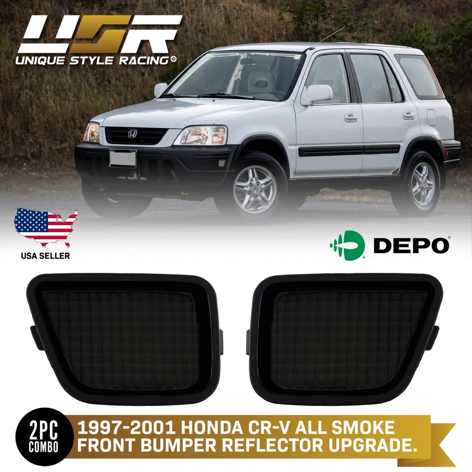 DEPO Euro Smoke Front Bumper Side Marker Reflector For 1997-2001 Honda CR-V CRV - Image 1 of 4