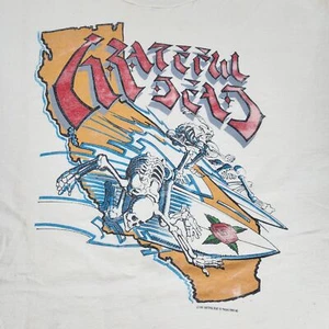 Camiseta 1987 Grateful Dead XL Surfing Skeletons Roses RARA VINTAGE Banda Camiseta, PIB - Imagen 1 de 10