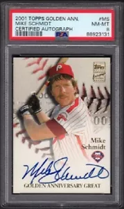 Mike Schmidt Topps 2001 aniversario dorado excelente #GAA-MS autógrafo graduado PSA 8 - Imagen 1 de 2