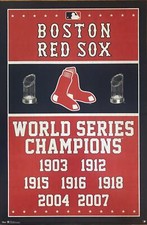 Boston Red Sox World Series Champions Poster 22 X 34