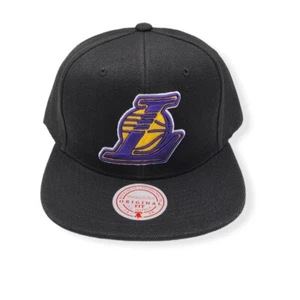 Mitchell & Ness Los Angeles Lakers Core Basic "L" Black Adjustable Snapback Hat - Picture 1 of 6