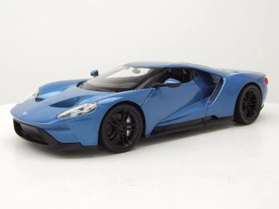 Ford GT 2017 Blu Metallizzato Modellino 1:24 Welly - Immagine 1 di 4