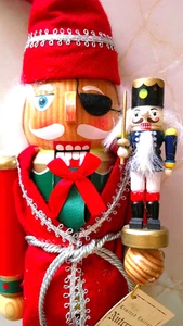 2009, Target, Pirate Santa Nutcracker w/Mini Guard, Christmas Décor, 14", EUC - Picture 1 of 10