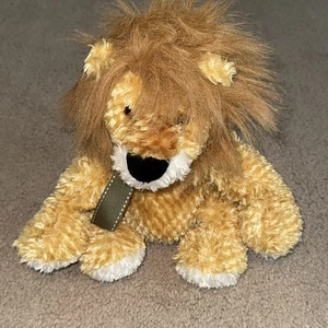 León de peluche/relleno Mary Meyer con lazo verde. Pellets/pesados suaves coleccionables - Imagen 1 de 8
