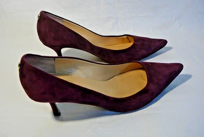 Ivanka Trump Pump Low Heels Purple Fuchsia Wine Suede Leather 6.5M GUC Kitten - Image 1 of 4