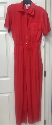 Vintage Laura & Jayne Collection Jumpsuit Red Size 8 NEW W/Tags Polyester - Image 1 of 4