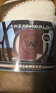 West World Decke Sherpa gefüttert Kunstleder 45"x60" Brandneu - Bild 1 von 5