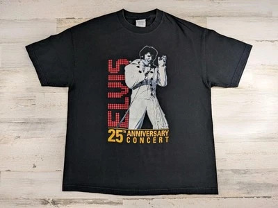 Camisa de colección 2002 Elvis para hombre extra grande 25 aniversario concierto doble cara Foto 1 de 4