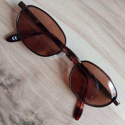 Serengeti 6414 太阳镜深棕色龟椭圆形金属玫瑰镜片日本镜框 — 第 1/4 张图片