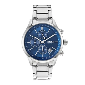 Herrenuhr HUGO BOSS 1513478 "Grand Prix" silberfarben blaues Ziffernblatt - Bild 1 von 5