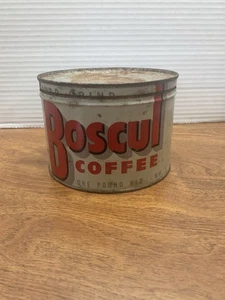 Vtg Boscul 1 lb Coffee Tin Wm S Scull Co Camden NJ Empty  - Picture 1 of 6