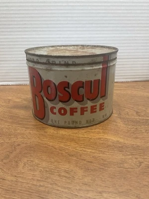 Vtg Boscul 1 lb Coffee Tin Wm S Scull Co Camden NJ Empty  - Image 1 of 4