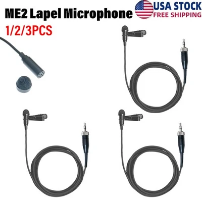 1-3x Lapel Lavalier Microphone for Sennheiser ew100 sk100 G1 G2 G3 G4 MKE2 Black - Image 1 of 4