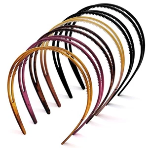 Plastic Headbands - 6 Pack Double Row Teeth Comb Headbands - Non-Slip Headban... - Picture 1 of 7