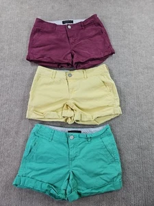 Aeropostale (3 paia) pantaloncino donna taglia 2 con polsini vita bassa misto cotone spiaggia - Foto 1 di 11