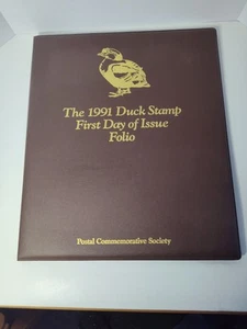 1991 Duck Stamp First Day Of Issue Folio Postal Commerative Society - Picture 1 of 5