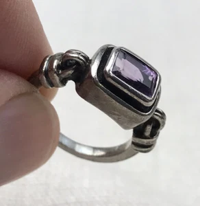 Silpada Misty Morning Sterling Silver Amethyst Ring R1158 Size 4 3/4 - Picture 1 of 12