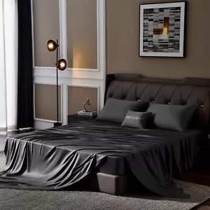 Twin Size Sheet Set - Rayon Derived from Bamboo Luxury Cooling Bed Sheets 16"... - Picture 1 of 6