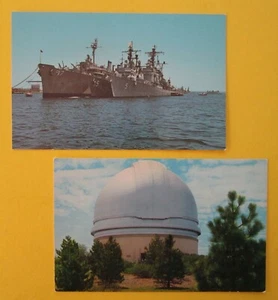 2 Vintage SAN DIEGO Postcards PALOMAR OBSERVATORY+ US NAVY Destroyers  - Picture 1 of 2