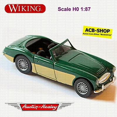 Austin Healey 3000 Roadster 1959-67 Verde Pino Beige Chiaro 1:87 Wiking 816 01 - Immagine 1 di 2