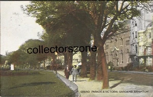 1921 Brighton Grand Parade & Victoria Gardens gedruckte Postkarte verschickt - Bild 1 von 2