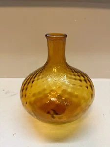 "Florero vintage de vidrio soplado a mano de los primeros americanos con patrón de gofres 7,5""" - Imagen 1 de 14