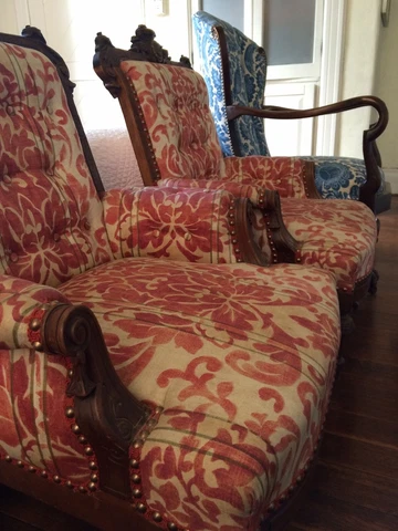 Pair of antique armchairs, hand-carved walnut, renaissance revival 1860s-1870s Cover