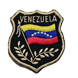Parche de tela vintage de Venezuela insignia bandera nacional 65 mm x 72 mm - Imagen 1 de 3