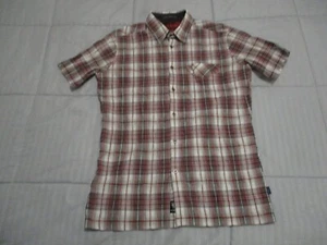Kuhl Shirt Mens Medium Red Button Plaid Hiking Outdoor Casual Logo Camping A3 - Picture 1 of 7