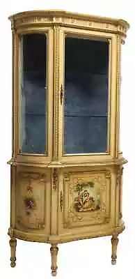 Antique Vitrine Cabinet,  Italian, Venetian, Paint-Decorated, Glazed, E. 1900s!! - Image 1 of 4