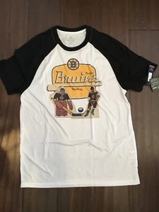 Boston Bruins NEW Men's Medium Table Top Baseball T-Shirt . NHL Hockey Tee NWT - Picture 1 of 3
