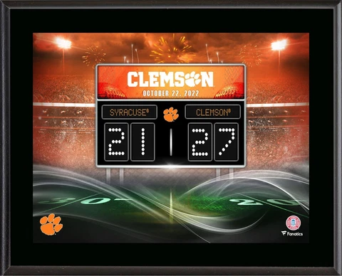 Clemson Tigers 10.5" x 13" 2022 Win vs Syracuse Orange Plaque Cover