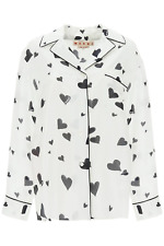 NEW Marni bunch of hearts print silk pajama shirt CAMA0543I0UTSG03 STONE WHITE A