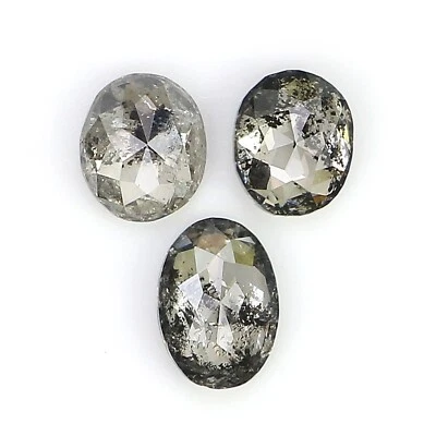 0.82 CT Natural Loose Oval Shape Diamond 4.30 MM Salt And Pepper Diamond KQ2323 - image 1 of 4