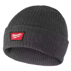 Gray Rib Knit Cuffed Beanie Cap Warm Winter Hat Unisex One Size - Picture 1 of 12