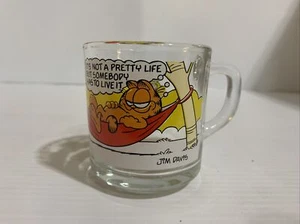 Vintage 1978 Garfield Hängematte Glas Becher Tasse McDonalds Jim Davis Anker Hocking - Bild 1 von 5