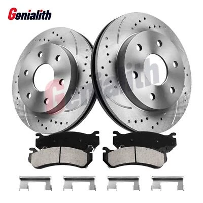 Front Drilled Rotors Brake Pads for 2001 - 2006 Chevrolet Tahoe Silverado 1500 - Image 1 of 4